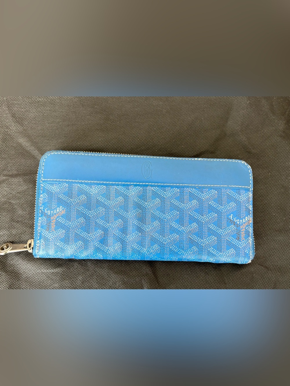 Goyard Blue Goyardine Slim Card Holder